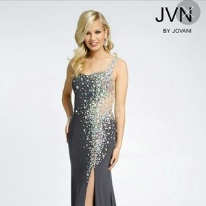 Jovani off shoulder with Swarovski Crystal